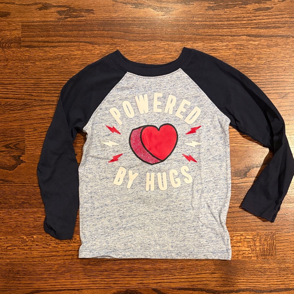Old Navy Kids Long Sleeve Tee - Navy and Red Heart, Valentines